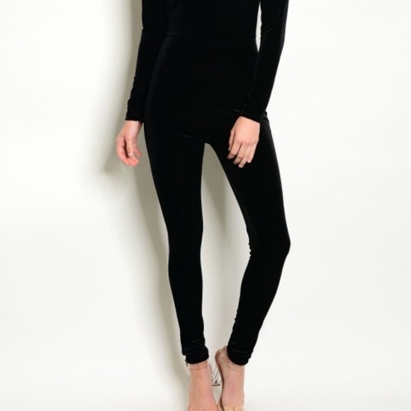BLACK VELVET JUMPSUIT - Picture 3 of 5